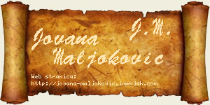 Jovana Maljoković vizit kartica